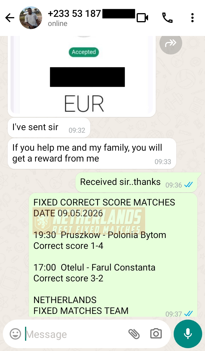 sure correct score fixed matches 09.05.2026