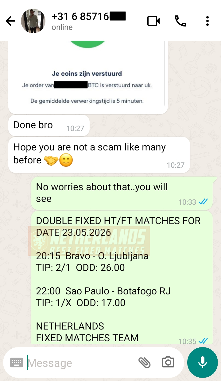halftime fulltime fixed matches bet 23.05.2026