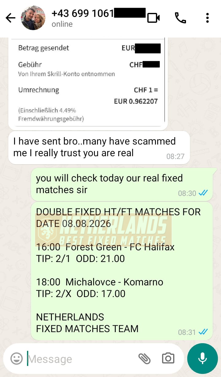 halftime fulltime fixed matches bet 08.08.2026