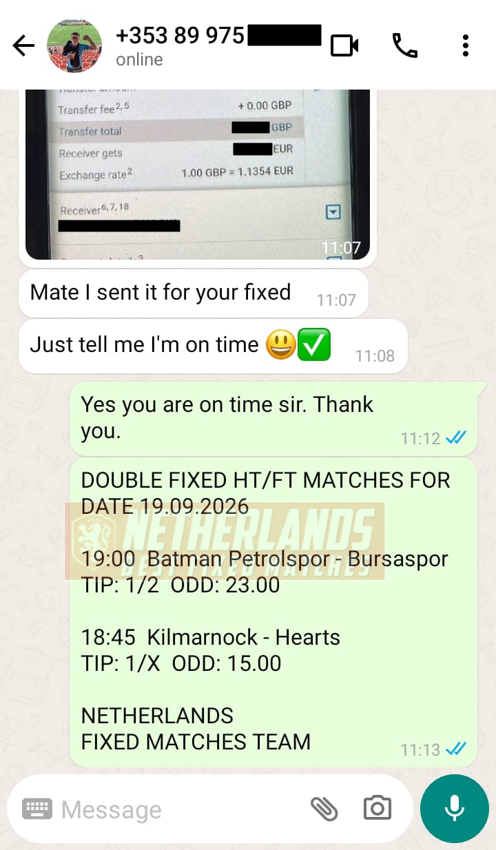 halftime fulltime fixed matches bet 19.09.2026