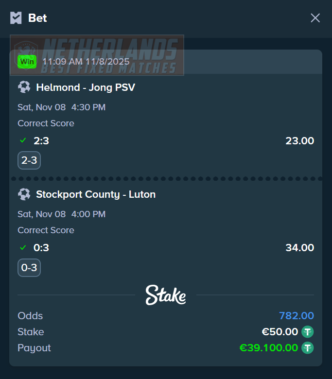 fixed matches correct score high odds 08.11.2025