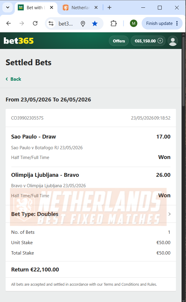 halftime fulltime fixed matches 100% sure 23.05.2026